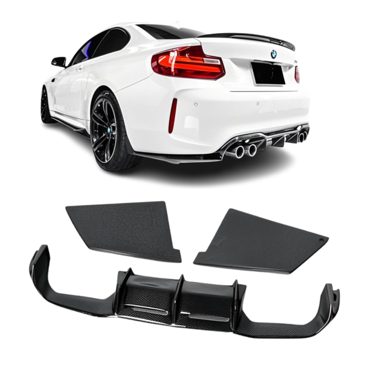 MTC Style Carbon Fiber Rear Diffuser BMW M2 F87
