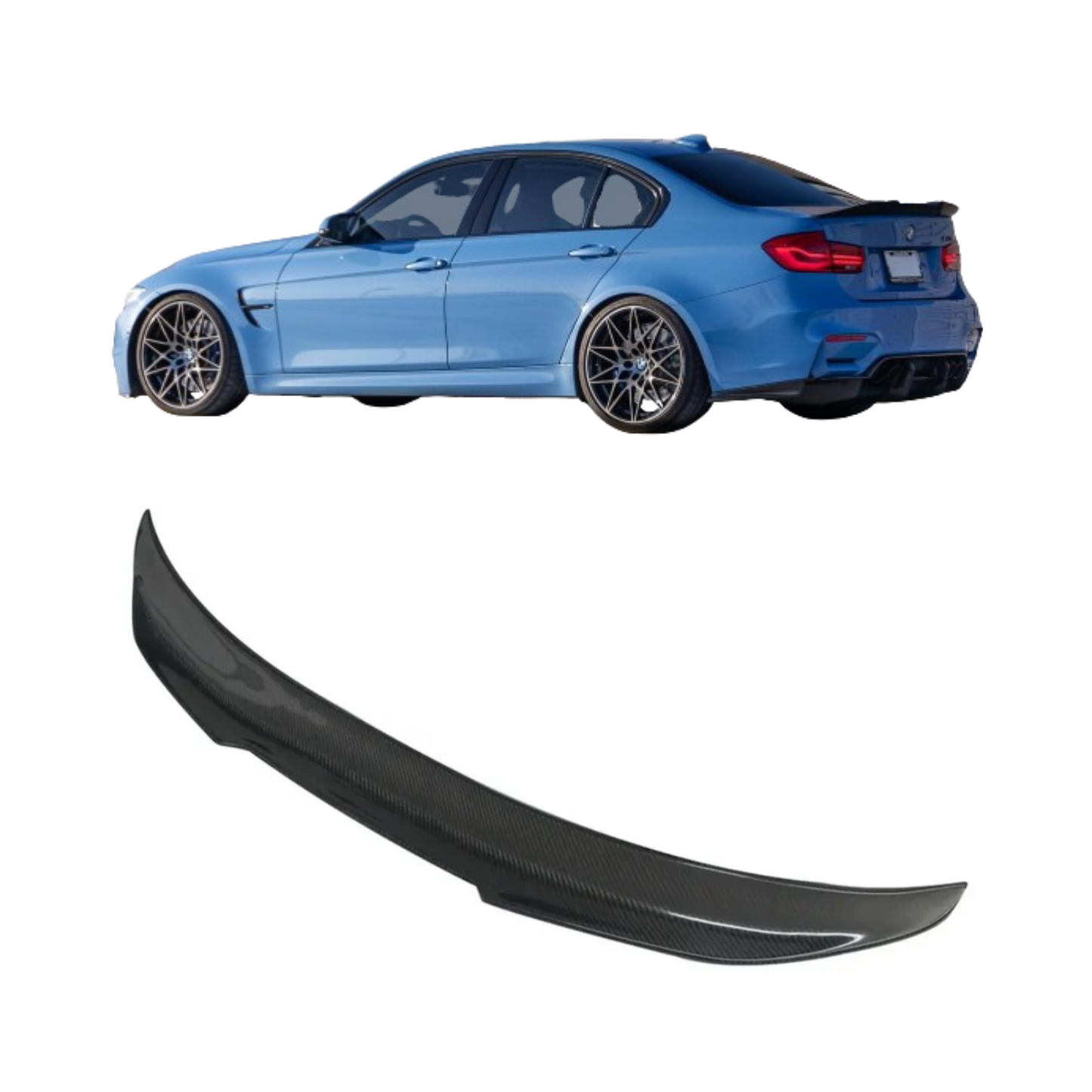 PSM Style Carbon Fiber Rear Lip Compatible with BMW M3 M4 F80 F82 F83