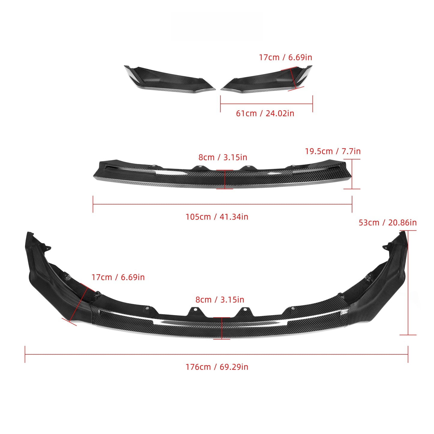 V Style Carbon Fiber Front Lip BMW M3 M4 G80 G82 G83