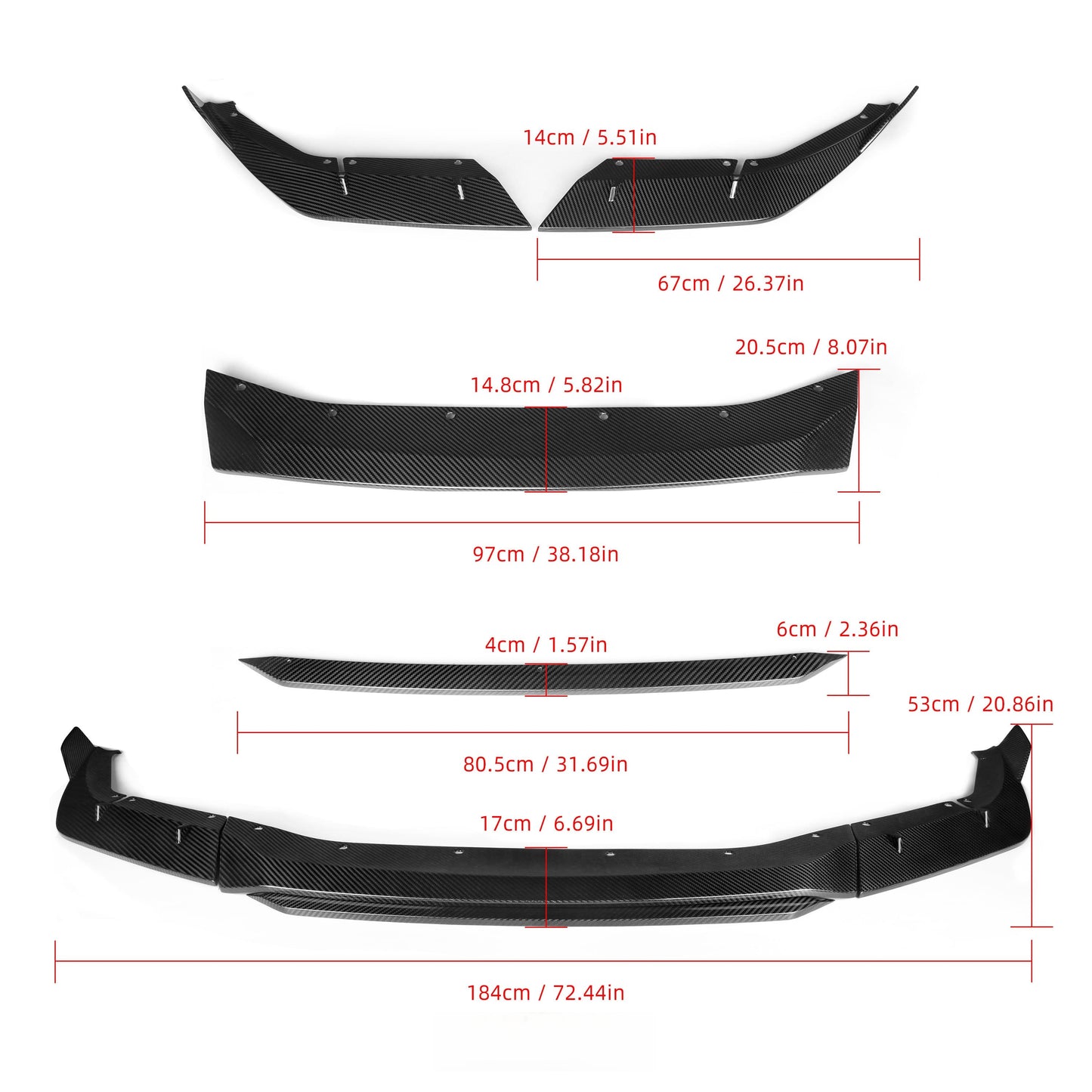 MT Style Carbon Fiber Front Lip BMW M5 F90