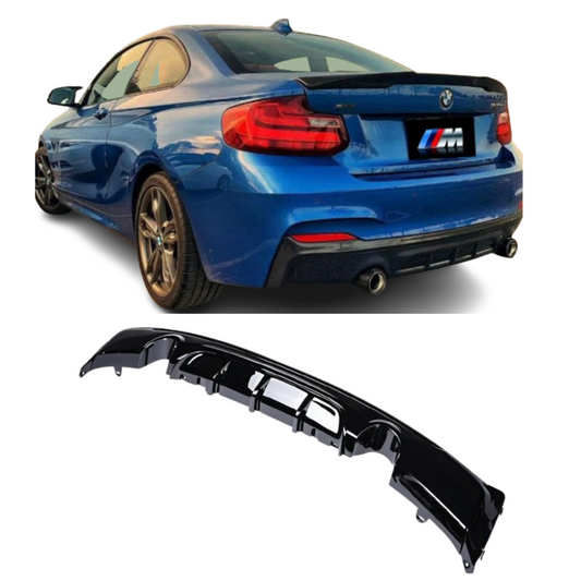 Carbon Fiber  Double-Sided Single Outlet Rear Diffuser BMW  2 Series F22