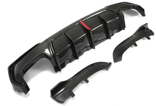 Carbon Fiber Rear Diffuser With LED Compatible with BMW 4 Series G22 G23