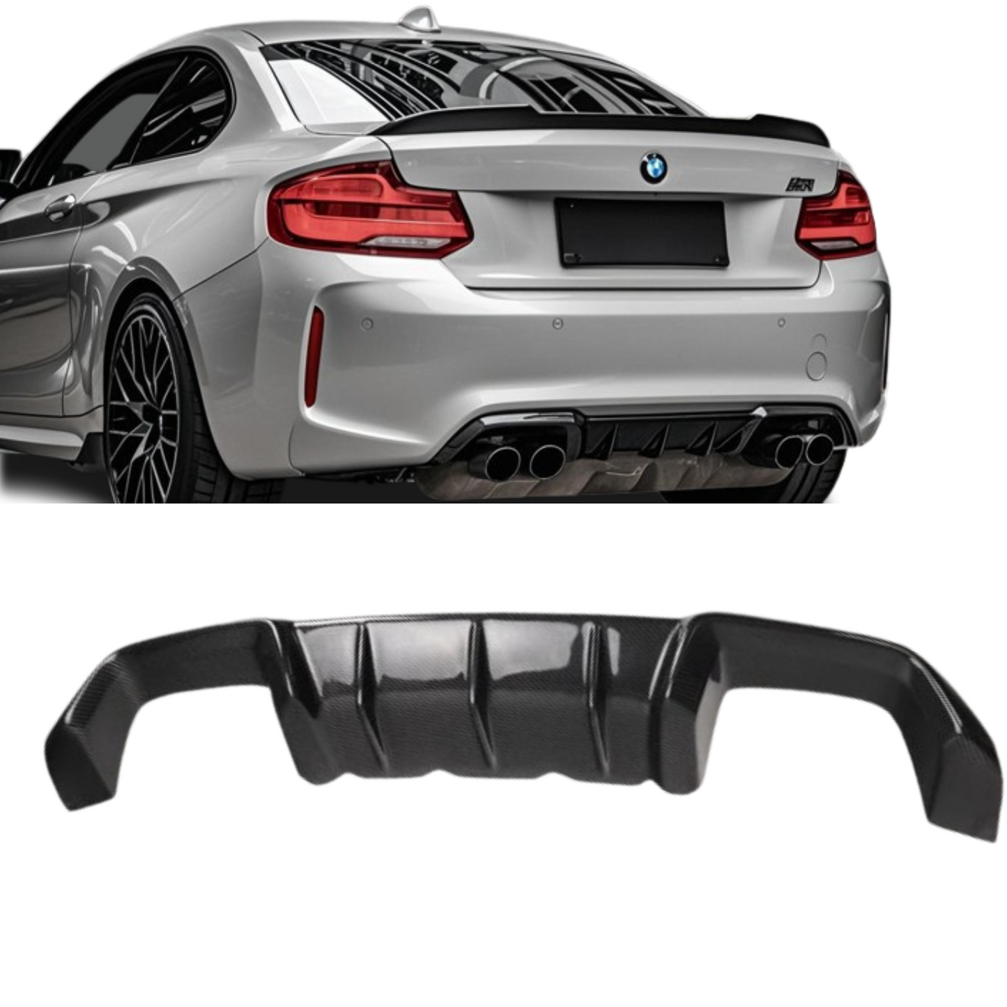 MP Style Carbon Fiber Diffuser BMW M2 F87