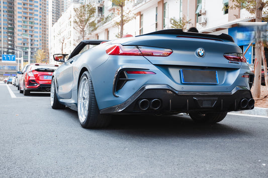 Carbon Fiber Rear Bumper Wind Blade 4-piece Set BMW 8 Series G14 G15 G16