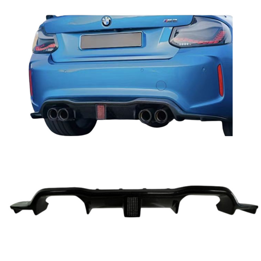 Carbon Fiber Three-Stage Rear Diffuser With Light BMW M2 F87