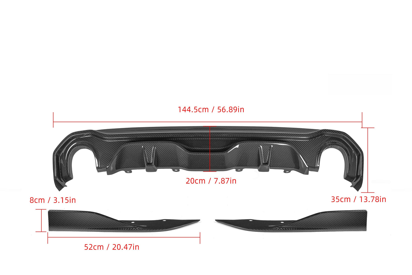Carbon Fiber Rear Diffuser Three Piece Set BMW 4 Series G26