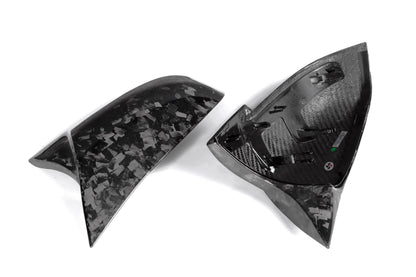 Horn Carbon Fiber Rearview Mirror Cover Forging Pattern Compatible with BMW 3 Series F34