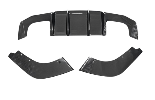 V Style Carbon Fiber Three-Stage Rear Diffuser Compatible with BMW M2 F87