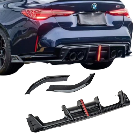AE Style Carbon Fiber Diffuser With LED BMW M3 M4 G80 G82 G83