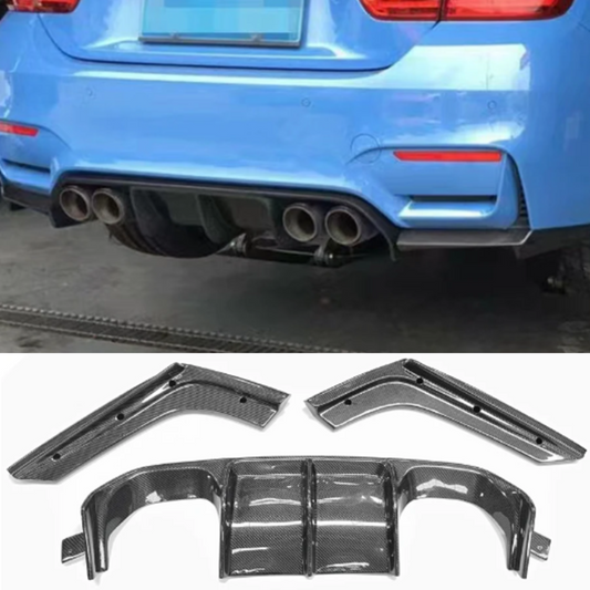 V Style Carbon Fiber Rear Diffuser BMW M3 M4 F80 F82 F83